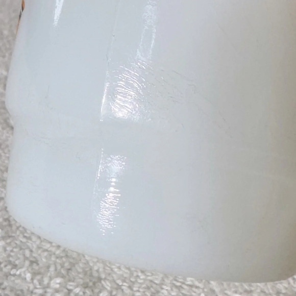 Vintage Anchor Hocking Fire King Milk Glass Baltimore Oriole Stacking Mug - Picture 8 of 14